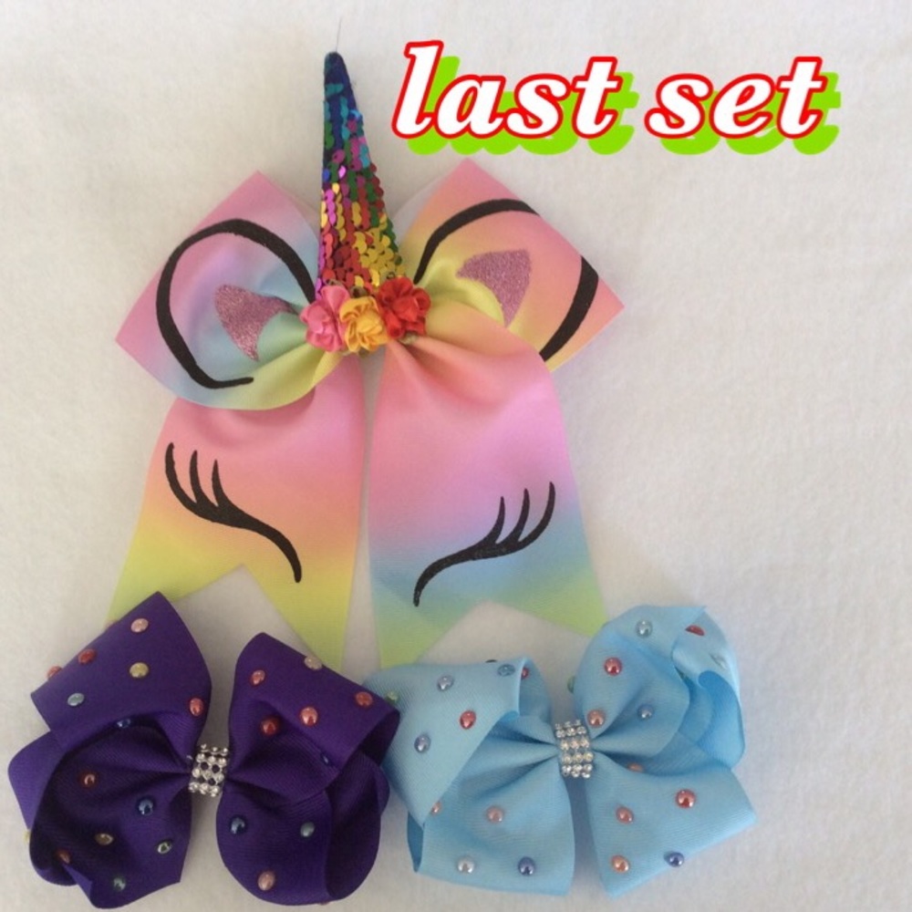 Unicorn 3 pcs. TOP NEW Girls Model Hair Bow